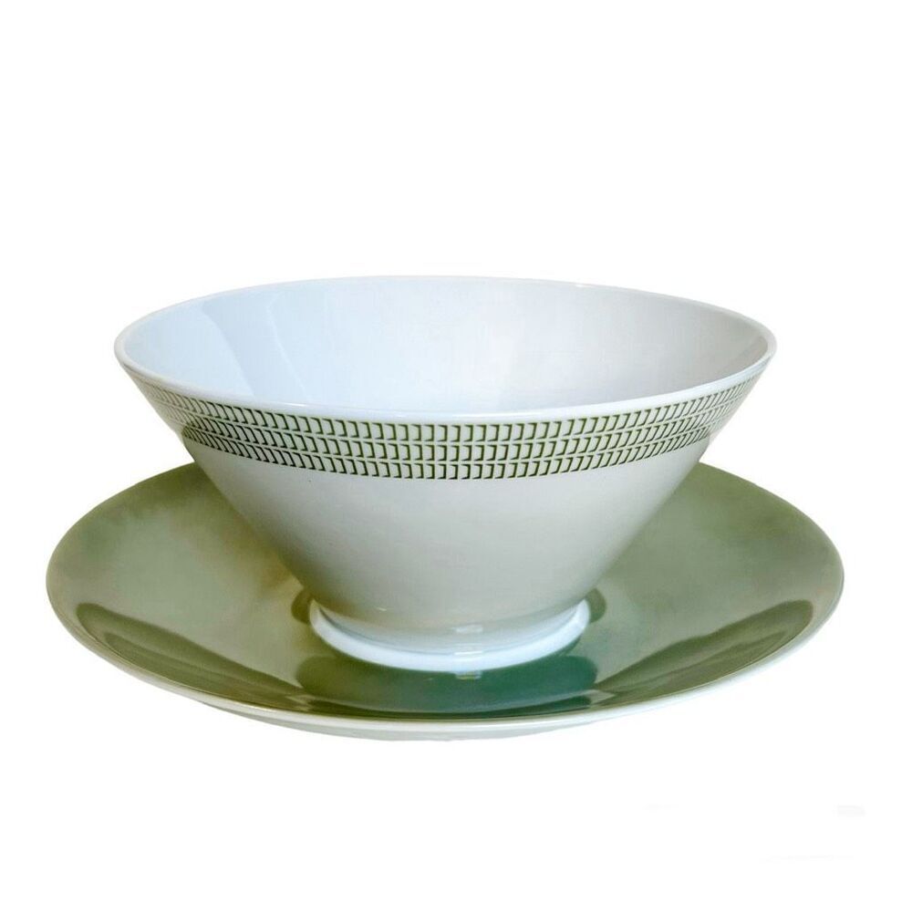 Vintage Mid Century Eschenbach Bavaria Germany Serving Bowl Gravy Boat Under Pla